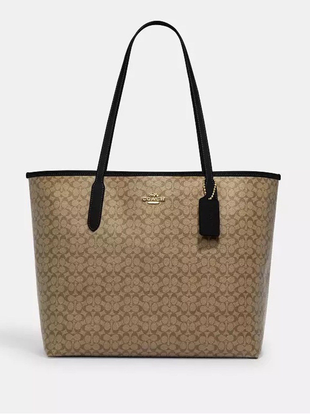 Coach City Tote Bag In Micro Signature Canvas